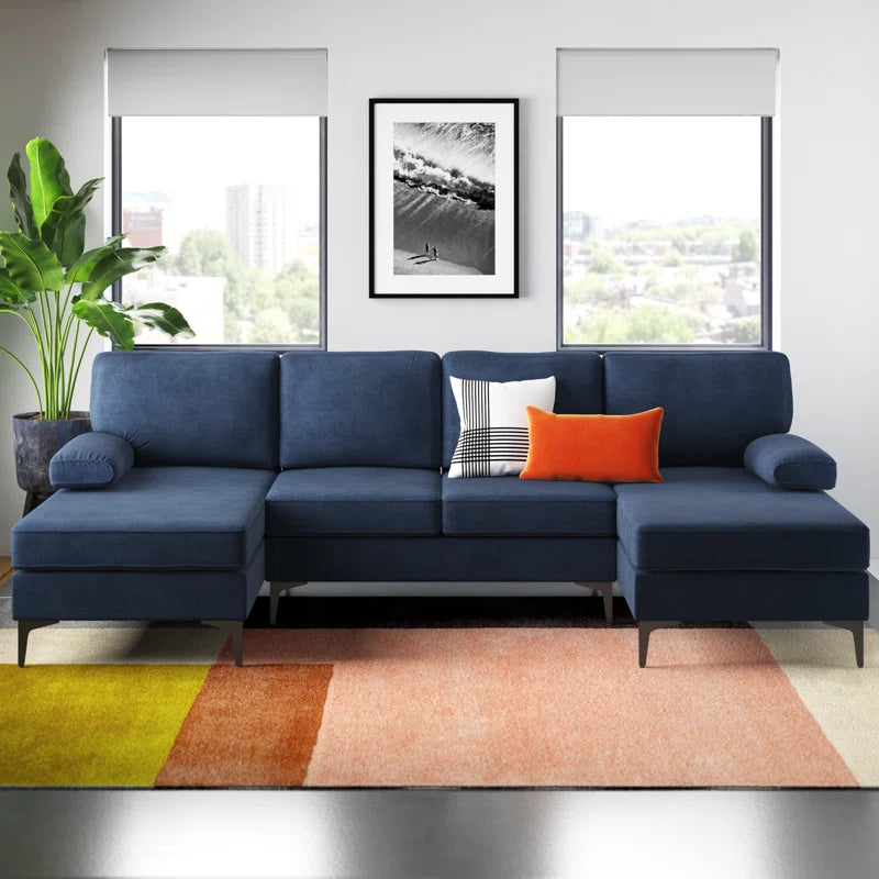 Amulya Deluxe 3-Piece Upholstered Sectional Corduroy Couch