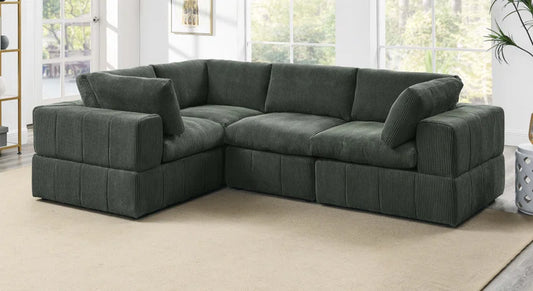 Areeba 4-Piece Upholstered Sectional Corduroy Couch