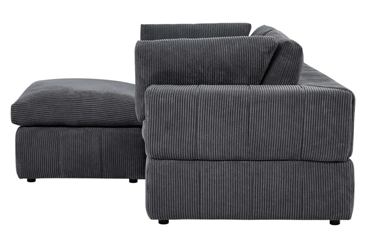 Andrielle Enclave 3 - Piece Upholstered Sectional Corduroy Couch