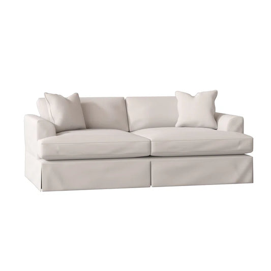 Lucia Elegance White Corduroy Couch