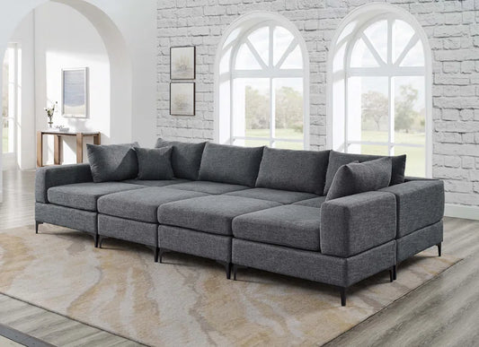 Ashwika 8-Piece Upholstered Sectional Corduroy Couch