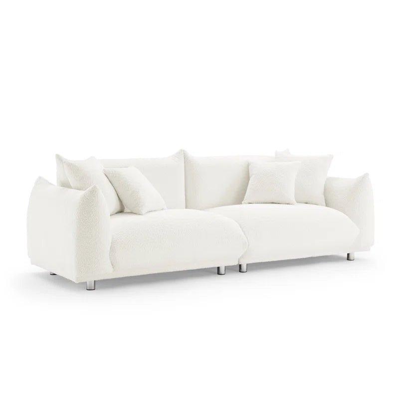 Arnya Elegance White Corduroy Couch