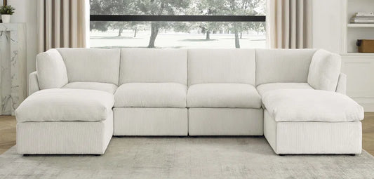 Amulya Deluxe 3-Piece Upholstered Sectional Corduroy Couch