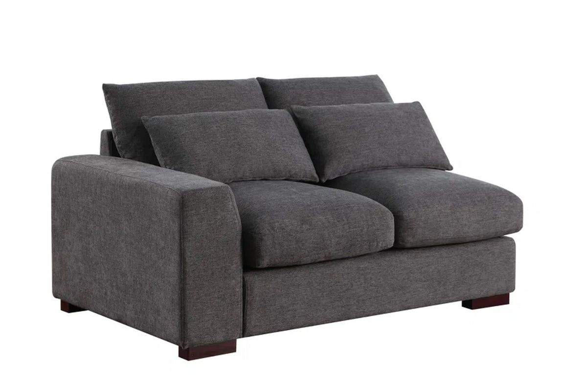 Elysian Retreat Linen Blend Sectional with 2 Ottomans