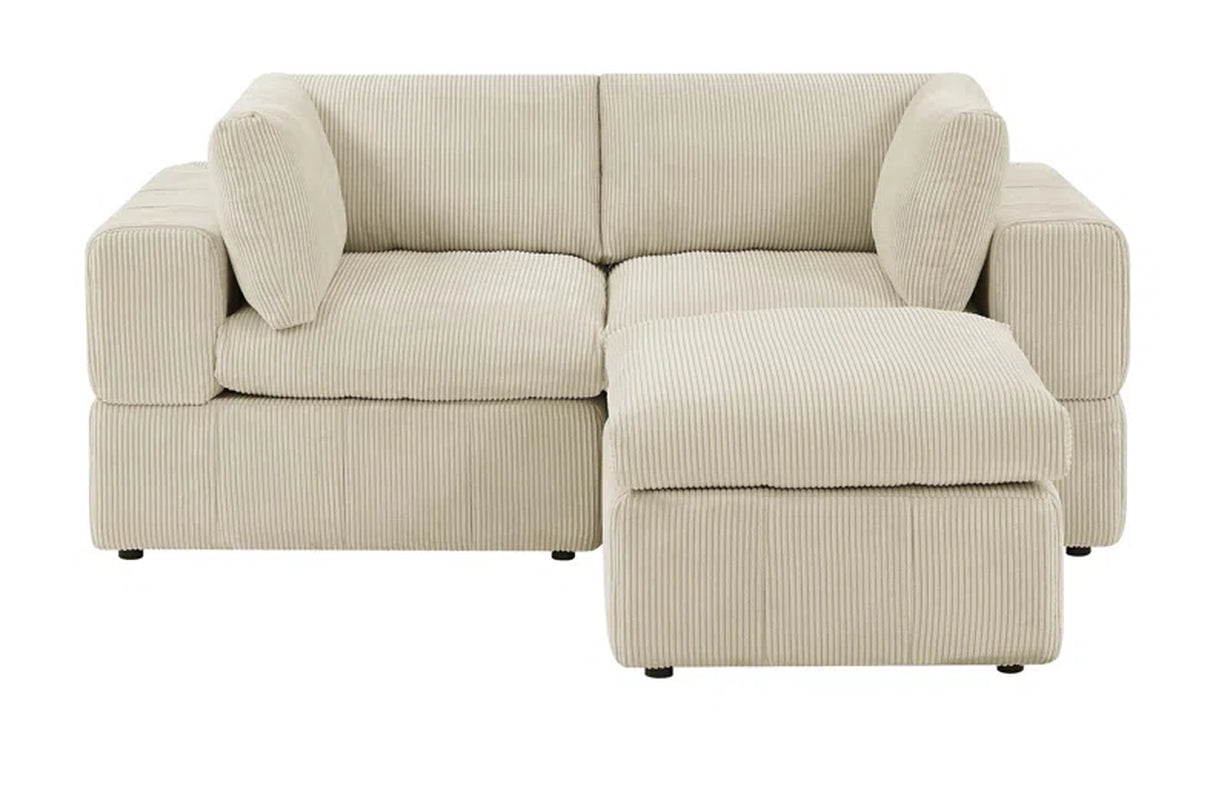 Andrielle Enclave 3 - Piece Upholstered Sectional Corduroy Couch