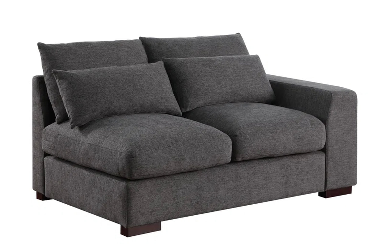 Elysian Retreat Linen Blend Sectional with 2 Ottomans