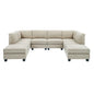 Boutwell Luxe Haven 8 - Piece Upholstered Sectional Corduroy Couch