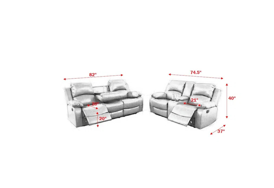 Branscome Mountain Majesty 3-Piece Reclining Corduroy Couch Set