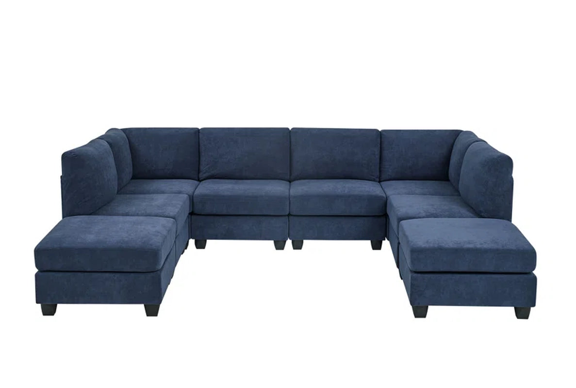 Serene Elegance 120" Wide Symmetrical Modular Sectional with Ottoman