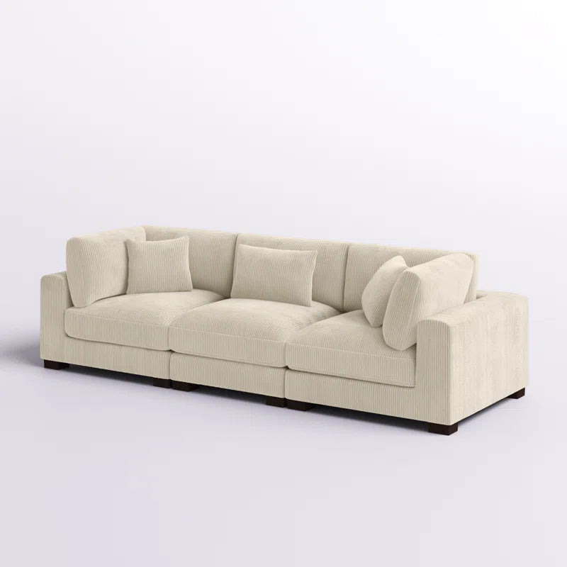 Assuntino Elegance 112'' Upholstered Sofa Corduroy Couch