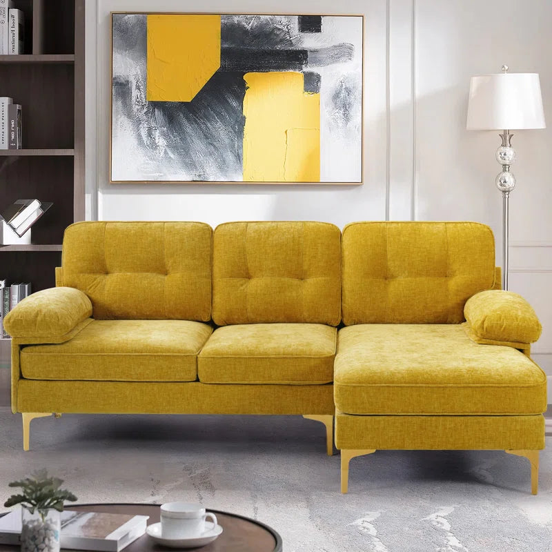 Seraphina 82.7'' Chenille Reversible Upholstered Sectional Sofa Chaise